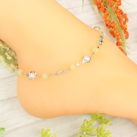 "Handmade Anklet – Elegant & Delicate Jewelry for Women | UNVRC1364 - Picture 2 of 10